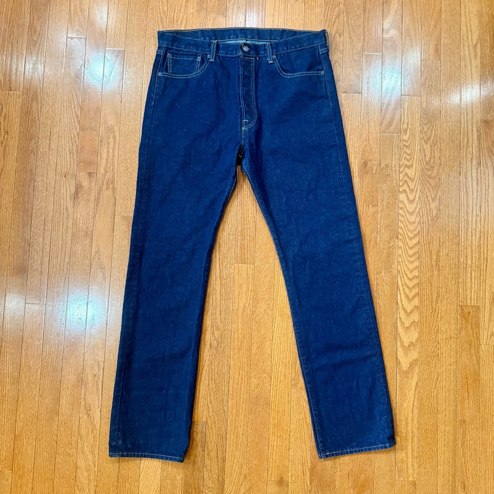 Levi’s Men’s 38x36 501 Originals Jeans Dark Wash Denim Button Fly Straight Leg
